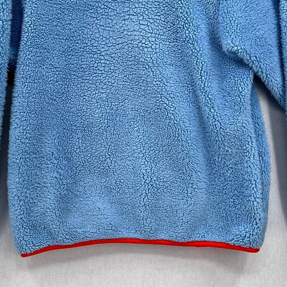 TORY BURCH SPORT Sherpa Pullover Womens XS Blue Orange Long Sleeve Cozy Comfy - Picture 13 of 14